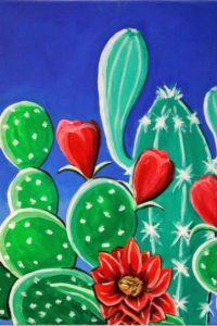 cactus e fiori, cm 35x45 (euro35)