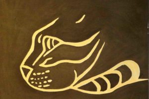gatto oro, cm 35x25 (euro 35)