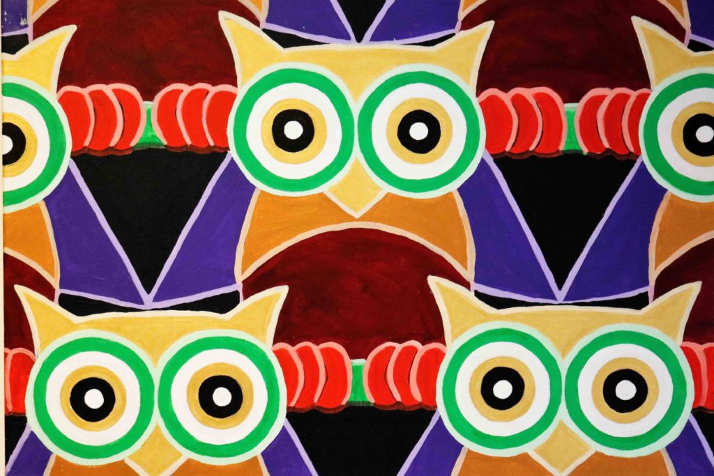 occhi di gufo, cm 70x50 (euro 150)